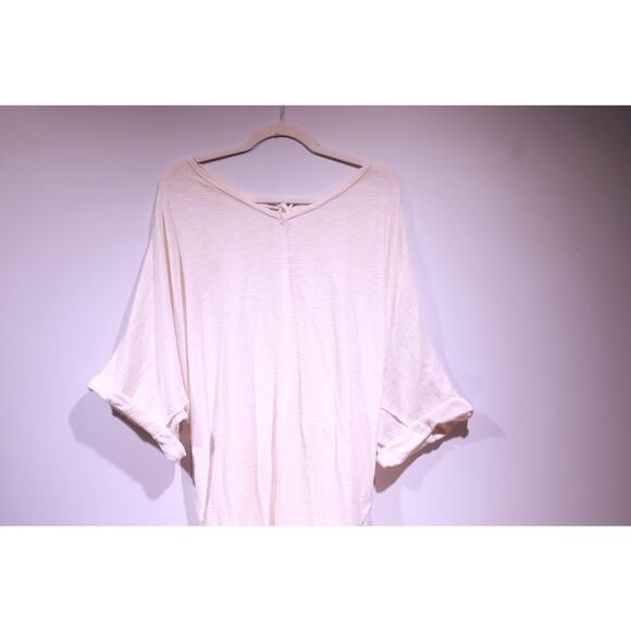 Free People Cream Oversized Tunic Dress Boho Slouchy High Low Hem - Picture 6 of 9